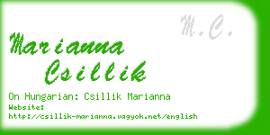 marianna csillik business card